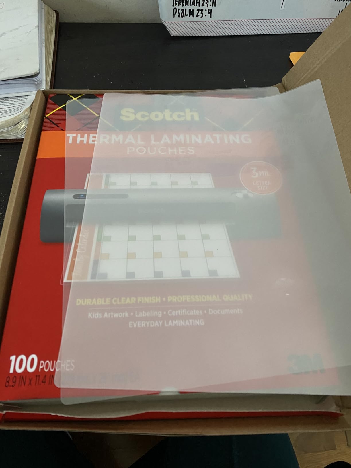 Scotch Thermal Laminating Pouches, Laminate Homemade Ornaments, Christmas Banners and Gift Tags, For Use With Thermal Laminators, 8.9 x 11.4 Inches, Letter Size Sheets, 100-Pack 13 Scotch Thermal Laminating Pouches, Laminate Homemade Ornaments, Christmas Banners and Gift Tags, For Use With Thermal Laminators, 8.9 x 11.4 Inches, Letter Size Sheets, 100-Pack - Image 13