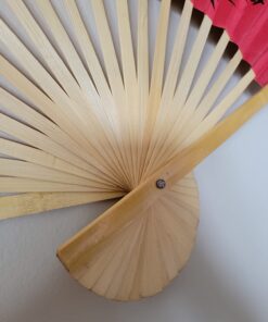 Alternative view of "Classic 35"" Oriental Feng Shui Wall Fan-Red flowers"