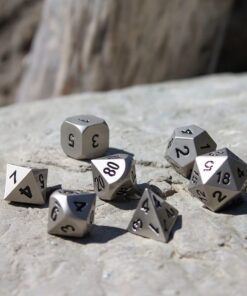 Alternative view of Paladin Roleplaying Silver Metal DND Dice - Full Polyhedral Set - in Presentation Case