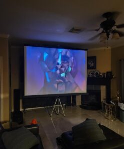 4K Support Projector with Wifi and Bluetooth, HOMPOW Mini Portable Projectors for Outdoor Home Movie, Compatible with Laptop, Smartphone, TV Stick, Xbox, PS5 white 36 61FshBq6ZKL