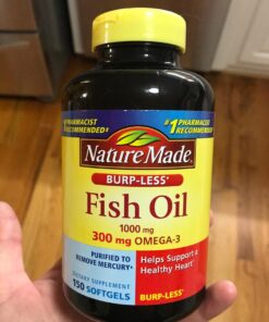 Nature Made Burp Less Fish Oil 1000 mg Softgels, Omega 3 Fish Oil Supplements for Healthy Heart Support, Omega 3 Supplement with 150 Softgels, 75 Day Supply 150 Count (Pack of 1) 34 61Ft2ZhmAEL
