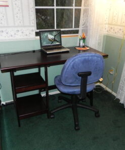 SEI Furniture Langston Spacious A Frame 2 Fixed Shelves Desk, Espresso 37 61FtcbjwIEL