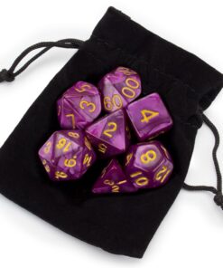 Wiz Dice Series II - Polyhedral Dice Set for Tabletop RPG Adventure Games with a Dice Bag - DND Dice Set, Suitable for Dungeons and Dragons, MTG and Dice Games Alike - Abyssal Mist - 7 ct 7 61FtzMSusL