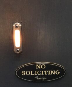 Oval No Soliciting Sign (Black/Gold) Small 2" X 5" - Small Black / Gold 12 61Fw5gRqWL