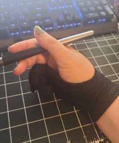 OTraki 4 Pack Artist Gloves for Drawing Tablet Free Size with Two Fingers for Graphics Pad Painting Good for Right or Left Hand - 2.95 x 7.87 inch M Black 32 61FwcSaOd5L