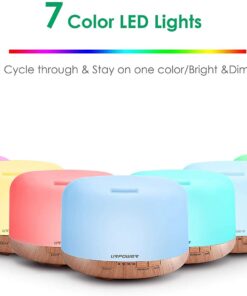 URPOWER 500ml Aromatherapy Essential Oil Diffuser Humidifier Room Decor Lighting with 4 Timer Settings, 7 LED Color Changing Lamp and Waterless Auto Shut-Off A-yellow 23 61Fx9cqPPAL