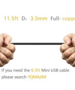 YQMAJIM Charging Power Cable for Dash Cam, (11.5 Ft) USB 2.0 to Mini USB Car Vehicle Power Charger Adapter Cord for Garmin Nuvi GPS、Rearview Mirror Cam、Backup Camera 11.5 Ft 25 61FxDvatHJL