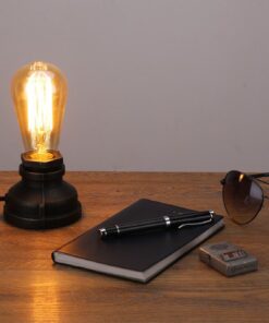 Kiven Steampunk Table Lamp UL Certification Button Switch Cord Vintage Style Desk Light E26 Iron Base Modern Antique Table Light Bulbs Not Included 21 61FxEapBDiL