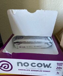 No Cow High Protein Bars, Peanut Butter Chocolate Chip, 20g Plant Based Vegan Protein, Keto, Low Sugar, Low Carb, Low Calorie, Gluten Free, Naturally Sweetened, Dairy Free, Non GMO, Kosher, 12 Pack 12 Count (Pack of 1) 33 61FxKpUx6zL