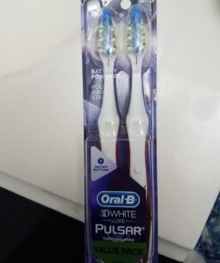 Oral-B Pulsar 3D White Pulsar Battery Toothbrush, Soft, 2 Count (Colors May Vary) 2 Count (Pack of 1) 30 61Fy6YyT39L