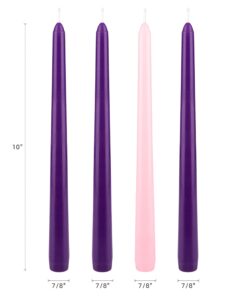Alternative view of Mega Candles 4 pcs Unscented Christmas Advent Taper Candle, Hand Poured Wax Candles 10 Inch x 7/8 Inch, Holidays, Church, Devotional, Celebration, Party & More