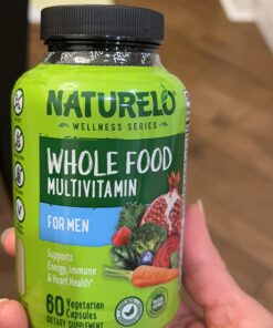 NATURELO Whole Food Multivitamin for Men - with Vitamins, Minerals, Organic Herbal Extracts - Vegetarian - for Energy, Brain, Heart, Eye Health - 120 Vegan Capsules 40 61Fz E1COwL