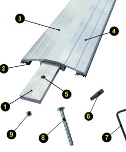 ½" High Commercial Door Aluminum Threshold Seal Kit 10'2" Length | Full Kit Fixings Included | GaraDry 10'2” 9 61Fz5JugMAL