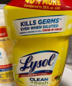 Lysol Multi-Surface Cleaner, Sanitizing and Disinfecting Pour, to Clean and Deodorize, Sparkling Lemon and Sunflower Essence, 40 Fl Oz 40 Fl Oz (Pack of 1) 25 61FzsA16w8L