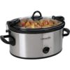 Crock Pot Cook and Carry 6 qt. Silver Stainless Steel Slow Cooker 33 61G 8rNshWL