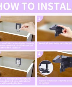 Baby Safety Cabinet Locks 12 Pack Black-GRANDOTO Children Cabinet Baby Safety Locks Latches for Cabinet & Drawers 15 61G1tVuhQtL 1