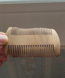 Sandalwood Beard Comb and Case - Pocket Sized Wooden Beard & Mustache Comb with Fine & Coarse Teeth - Perfect for Use with Balms and Oils - Striking Viking (Brown) Brown Case 27 61G2u UUsL