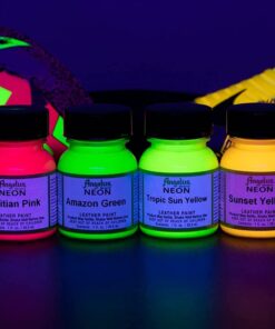 Angelus Neon Acrylic Paint Starter Kit, 6 Pack for Shoes, Boots, Bags, Furniture, Shirts, & More 22 61G5UUguLPL 1