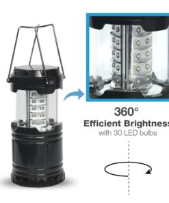 Alternative view of PARTYSAVING [4-Pack] LED Camping Lantern, Suitable Survival Kits for Hurricane, Emergency Light for Storm, Outages, Outdoor Portable Lanterns, Black, Collapsible Design and 30 LED Lights, APL1424