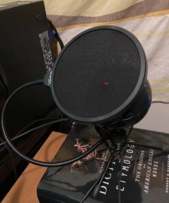 Dragonpad USA Microphone Pop Filter, for Blue Yeti, Blue Snowball - Flexible Gooseneck Microphone Mount and Double Layer Sound Shield Guard Windscreen black 58 61G7HRPHqFL