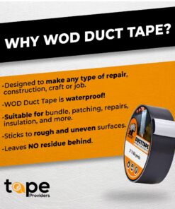 WOD DTC10 Advanced Strength Industrial Grade White Duct Tape, 1.5 inch x 60 yds. Waterproof, UV Resistant For Crafts & Home Improvement 10 61G7gstVmZL 1