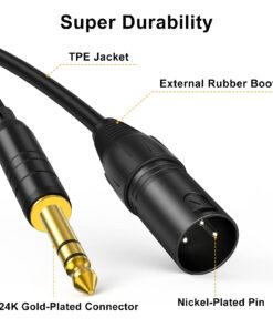 CableCreation 6 Feet TRS 6.35mm (1/4 Inch) Male to XLR Male Cable, Black 1-Pack 8 61G9Epqf42L 2