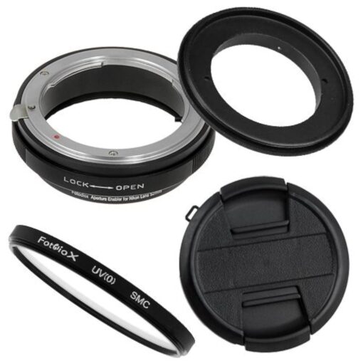 Fotodiox 67mm Macro Reverse Ring Filter Kit Compatible with 67mm Filter Thread Lenses to Nikon F-Mount Cameras - with UV Filter, Mechanical Aperture Control Adapter, and Cap 67mm-Kit Macro Reverse Ring