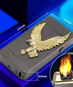 Kivors USB Rechargeable Flameless Lighters Windproof Electronic Zinc Plasma Dual Pulse Arc Lighter Eagle Lighters for Candle Camping BBQs Business Gift 11 61GBuEzk3aL