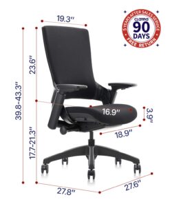 CLATINA Swivel Executive Computer Chair with 3D Armrest and Lumbar Support, Adjustable Ergonomic Fabric Backrest Task Chair for Home Office Conference Room 1 pack-No headrest Black-fabric 20 61GC4cdCDFL