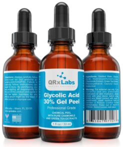 Glycolic Acid 30% Gel Peel with Chamomile and Green Tea Extracts - Professional Grade Chemical Face Peel for Acne Scars, Collagen Boost, Wrinkles, Fine Lines - Alpha Hydroxy Acid - 1 Bottle of 1 fl oz 1 Fl Oz (Pack of 1) 22 61GDTmUh89L
