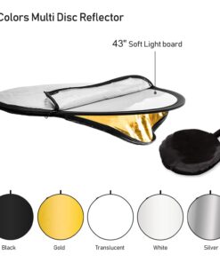 LimoStudio 43" 5 in 1 Photography Studio Collapsible Multi Photo Disc Reflector, 5 Colors White, Black, Silver, Gold, Translucent for Photo Video Studio, AGG808 43 Inch 12 61GFcYocC0L