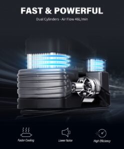 Alternative view of AVID POWER 12V DC Tire Inflator Portable Air Compressor with Heavy Duty Dual Cylinders for Fast Inflation, Auto Shut-Off Tire Pump with Digital Pressure Gauge, LED Light, Air Inflator for Tires