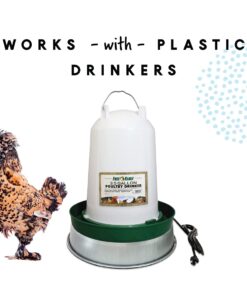 Manna Pro Chicken Supplies | Chicken Waterer Heated Base | Harris Farms Poultry Drinker | Chicken Coop Accessories Drinker Base 14 61GHZzzZ9S