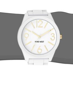 Alternative view of Nine West Women's NW/1678WTWT Matte White Rubberized Bracelet Watch