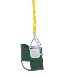 Eastern Jungle Gym Heavy-Duty High Back Half Bucket Toddler Swing Seat with Coated Swing Chains and Safety Strap With safety trap 16 61GHwOKhjRL