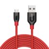 Anker Powerline+ Micro USB (10ft) The Premium Durable Cable [Double Braided Nylon] for Samsung, Nexus, LG, Motorola, Android Smartphones and More (Red) 10ft Red
