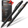 RAK 2-in-1 Multi-Tool Pen Set (2 Pack) Dad Christmas Gifts for Men - LED Tactical Pen Light, Stylus, Ruler, Level, Bottle Opener, Screwdriver, Ballpoint - Stocking Stuffer Gifts for Him 38 61GIDjRDK2L