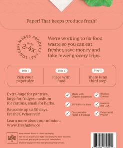 Alternative view of FRESHPAPER Keeps Fruits & Vegetables Fresh for 2-4x Longer, 8 Reusable Food Saver Sheets for Produce (1 Pack), Made in the USA by The FRESHGLOW Co