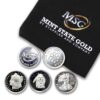Five (5) One Gram .999 Pure Silver Rounds with Random Designs in a Jewelry Pouch by Mint State Gold 5 10 61GNC7kvpKL