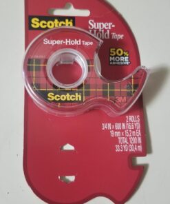Scotch Super-Hold Tape, 2 Rolls, Transparent Finish, 50% More Adhesive, Trusted Favorite, 3/4 x 600 Inches, Dispensered (198DM-2) 53 61GNNdEmbLL