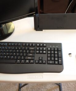 Wireless Keyboard and Mouse Combo, EDJO 2.4G Full-Sized Ergonomic Computer Keyboard with Wrist Rest and 3 Level DPI Adjustable Wireless Mouse for Windows, Mac OS Desktop/Laptop/PC black 43 61GO2kwwnDL