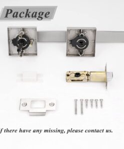 Probrico Square Satin Nickel Bedroom and Bathroom Privacy Door Levers Lockset Keyless Door Locks Handles, Pack of 10 10 Pack Brushed Nickel 17 61GOW6yZEL