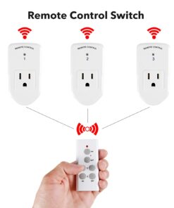 BN-LINK Wireless Remote Control Electrical Outlet Switch for Lights, Fans, Christmas Lights, Small Appliance, Long Range White 10A/1200W, 1 Remote + 1 Outlet 1 Remote 1 Outlet 19 61GOthp3EtL