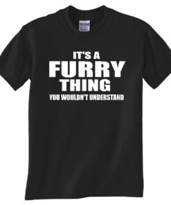 STUFF WITH ATTITUDE Furry Thing Black TEE Shirt Large