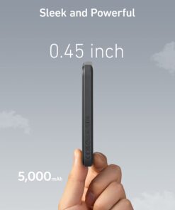 Anker Magnetic Portable Charger, 5,000mAh Wireless Portable Charger with USB-C Cable, Battery Pack Only Compatible with iPhone 15/15 Plus/15 Pro/15 Pro Max, iPhone 14/13/12 Series and more black 27 61GPg2nnikL