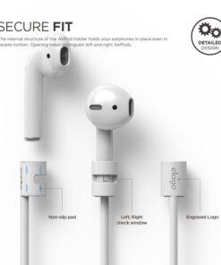 Alternative view of elago AirPods Strap [White] - [Compatible with Apple AirPods 1 & 2][Compact][Lightweight][Ideal Length] – for Apple AirPods 1 & 2 White