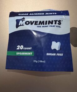 Movemints Clear Aligner Mints - Patented Aligner Seating Mints - Edible Alternative to Aligner Chewies - Xylitol Mints for Dry Mouth - Spearmint Flavor (3 Pack) 20 Count (Pack of 3) 12 61GSNrF8mzL