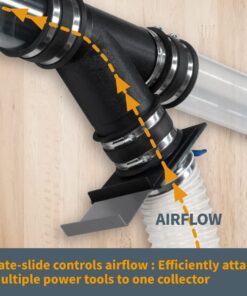 Alternative view of POWERTEC 70108 4 Inch Blast Gate for Dust Collector, Dust Collection Fittings 1 Count (Pack of 1) 4" Blast Gate, 1PK