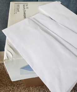 Amazon Basics #10 Security Tinted Business Envelopes, Moisture Sealed, 4-1/8 x 9-1/2 Inch, Pack of 500, One Size, White 36 61GVZ6gwXgL