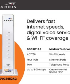 Alternative view of ARRIS SURFboard SVG2482AC DOCSIS 3.0 Cable Modem & AC2350 Wi-Fi Router , Comcast Xfinity Internet & Voice , Four 1 Gbps Ports , 2 Telephony Ports for Digital Voice , Up to 800 Mbps Docsis 3.0 24x8 Modem | AC1750 Router | Xfinity Telco